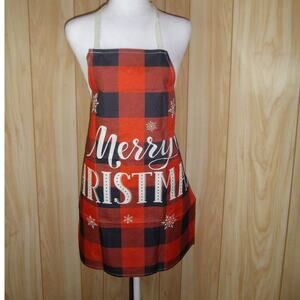 Merry Christmas Checkered Apron One Size